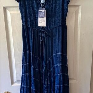 BOHO LONG DRESS Just cruising free size  made in India 100% Rayon.  Washable NWT